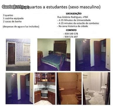 3 quartos a estudantes